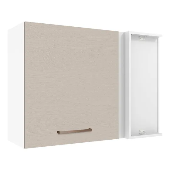Alacena Gabinete Superior Cocina Madesa Agata 80cm Color Blanco y Crema