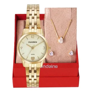 Kit RelĂłgio Feminino Mondaine Original Barato Dourado Luxo Kit RelĂłgio Feminino Mondaine Original Barato Dourado Luxo