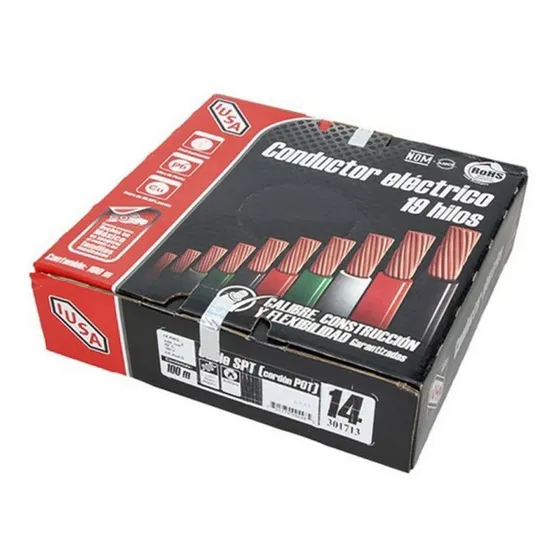 Cable Eléctrico Cordón Flexible 2x14 Awg Tipo Pot 100mt Bco