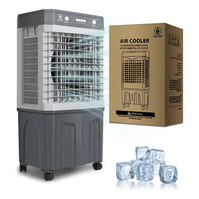 Enfriador De Aire Evaporativo Cm-top Ven25 3 En 1 Acondicionado Portátil Ventilador Frio Humidificador Air Cooler Con 3 Velocidades Color Gris