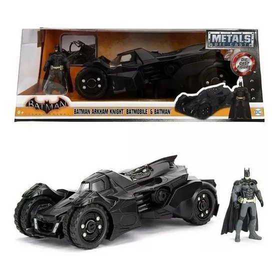 Batmóvel Filme Arkham Knight + Figura Do Batman - Jada 1/24