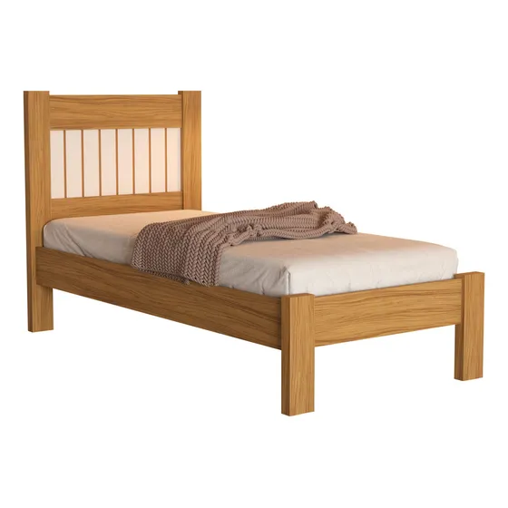 Cama Solteiro Bela 100% Em Mdf Resistente E Design Moderno Cor Nature