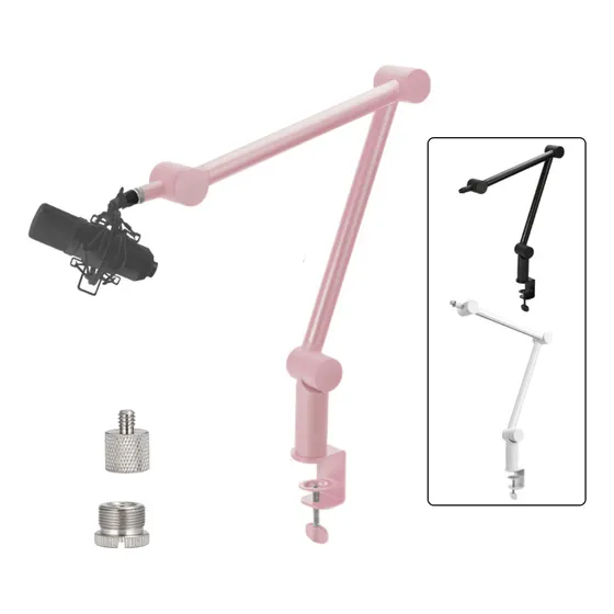 Soporte Brazo Para Micrófono Boom Audio Estudio Bomge 808 Color Rosa