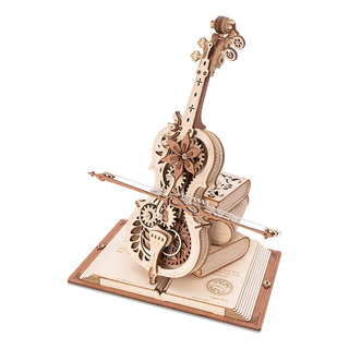 Puzzle De Madera 3d Amk63 Hmusic, Modelo Vintage De Violonch Puzzle De Madera 3d Amk63 Hmusic, Modelo Vintage De Violonch