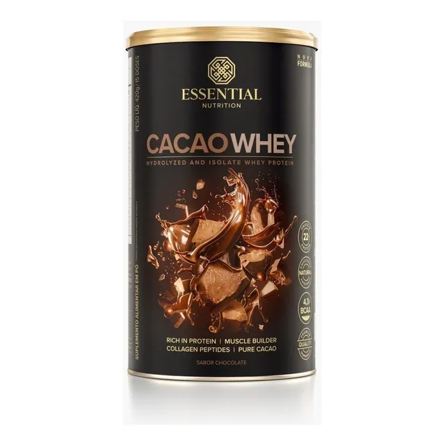 Cacao Whey 420g - Whey Hidrolisado E Isolado - Essential
