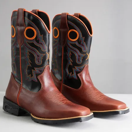 Bota Texana Bico Quadrado Estilo Country Boiadeira Feminina