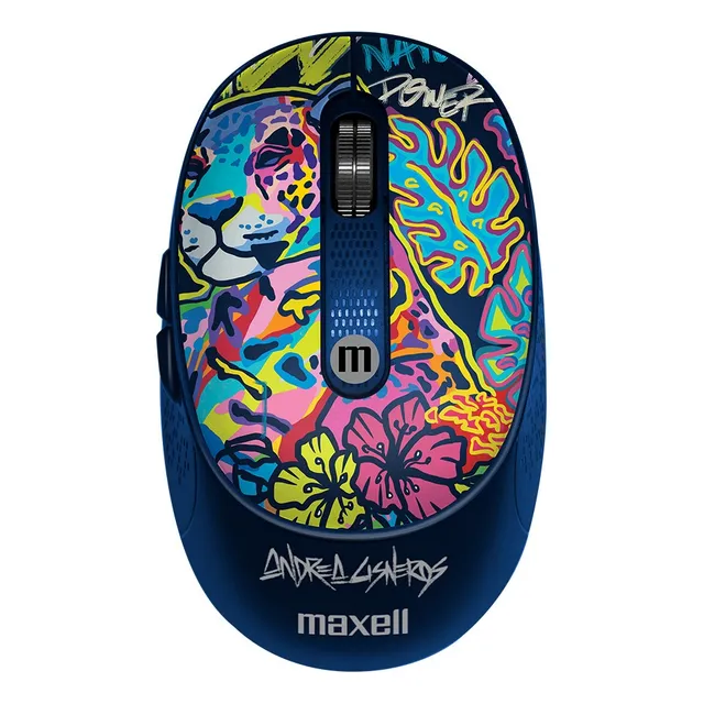 Mouse Inalámbrico Maxell Diseño Wild 4000dpi Usb/usb-c Jagua Azul