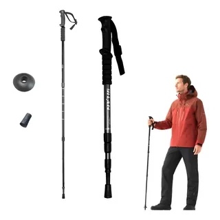 Bastão De Trilha Trekking Montanhismo Caminhada Ergonômico Cor Preto