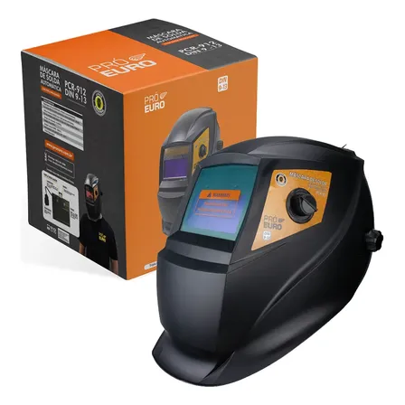 Máscara De Solda Automática Pcr-912 Com Tripla Regulagem Pró Euro Preto Liso