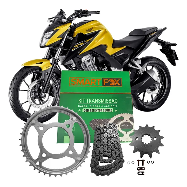 Kit Relação Cb 300f Twister Após 2023 Corrente Com Retentor