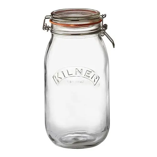 Frasco De Vidrio Clip Rojo Con Tapa 2 L Kilner