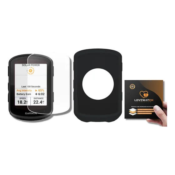 Película Para Garmin Edge 540 840 Solar + Capa Case