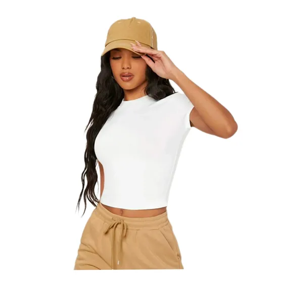 Croptop De Dama Casual Tshirt Manga Corta 