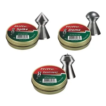 Kit 3 Chumbinhos Rifle 5.5mm Field Dome Spike Destroyer