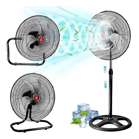 Marktomi Ventilador 18 Pulgadas Pedestal Piso Pared 3 En 1 Con Aspas Metal