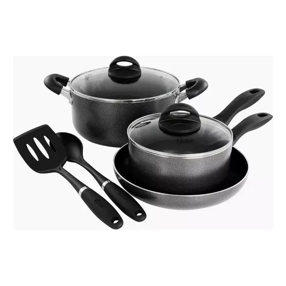 Juego De Ollas Oster 7 Piezas Antiadherente Aluminio Cocina