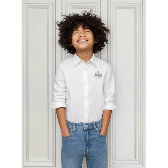 Camisa Oxford Corte Regular Blanco Tommy Hilfiger