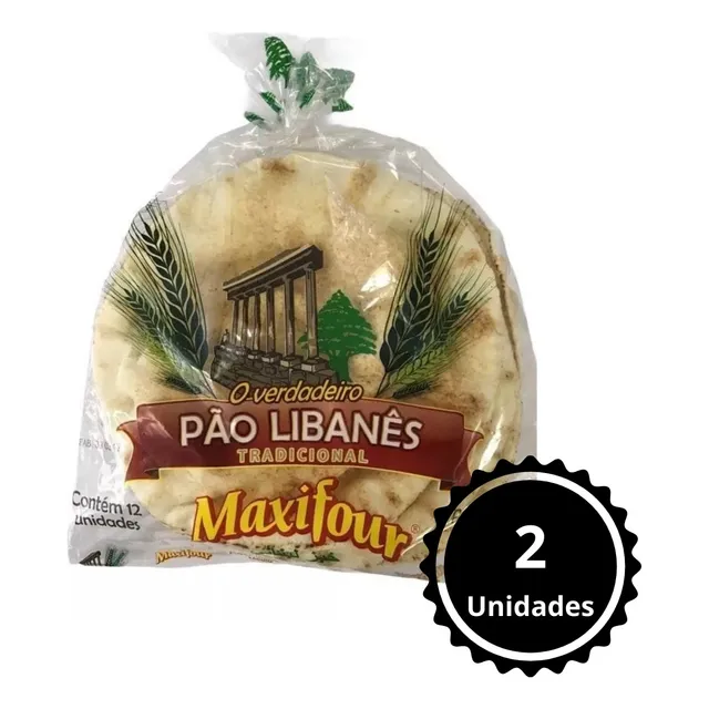 2 Und Pão Libanes Medio Maxifour 650g