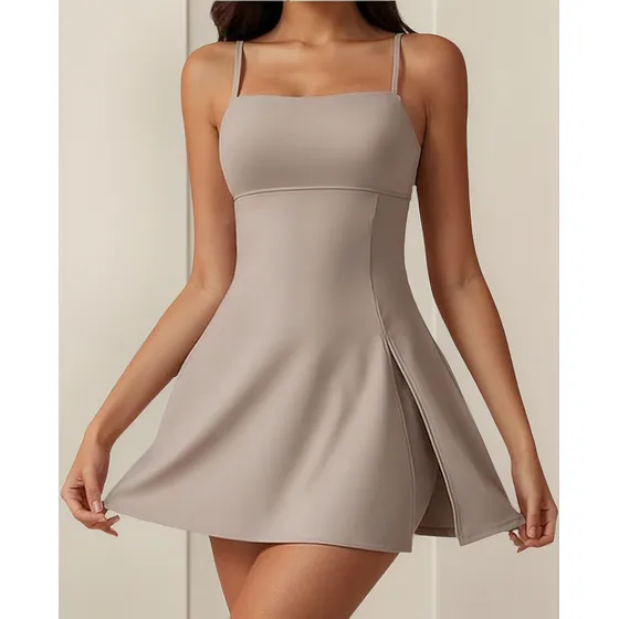 Vestido 2 En 1 Mujer Falda De Tenis Sin Mangas Y Sin Espalda
