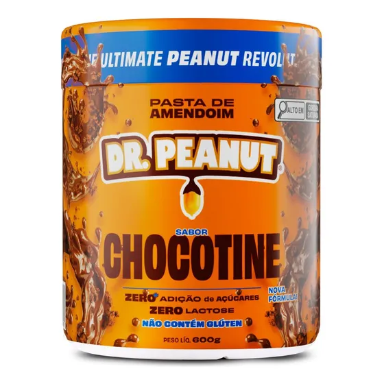 Pasta D Amendoim 600g Dr Peanut Protein + Sabor Zero Lactose Sabor Chocotine