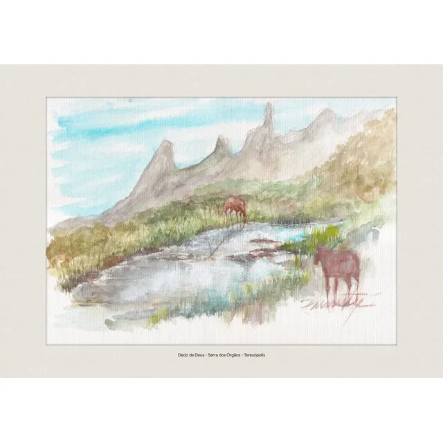 Dedo De Deus - Serra Dos Órgãos - Aquarela De Teresópolis A4