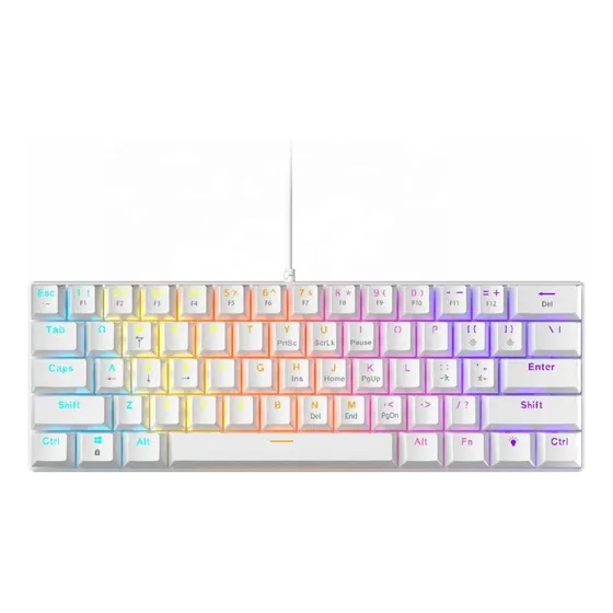 Teclado Gaming Mecánico 60% Swich Brown Luz Rainbow Bd61