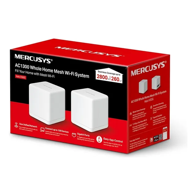 Sistema Wifi Mesh Gigabit Halo H30g Pack 2 Ac1300 Mercusys