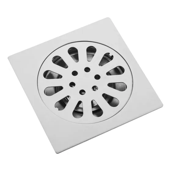 Rejilla Cuadrada  Anti-olor Baño Centro Piso Acero 15x15cm