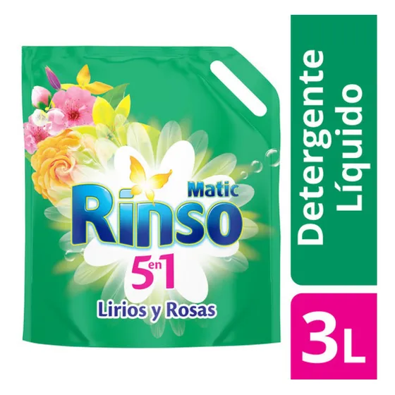 Rinso Detergente Líquido Lirios Y Rosas Dp 3lt