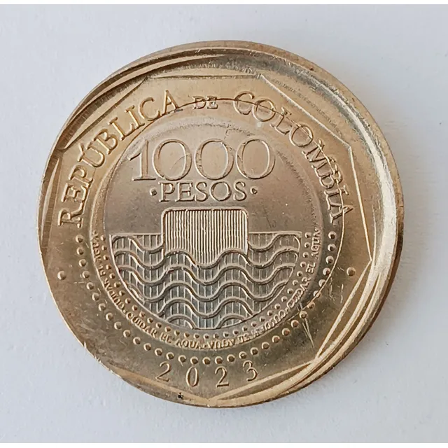 Moneda Colombia 1000 Pesos Error Desplazada 2023