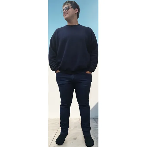 Jeans De Hombre Elastizado Recto Azul T 70