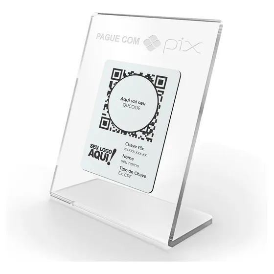 Placa Pix Para Recebimento Qrcode Em Acrílico
