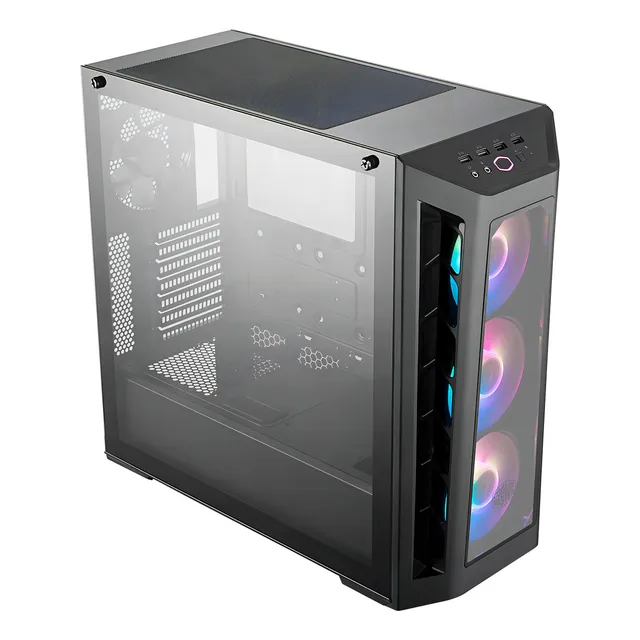 Gabinete Masterbox Mb530p 4 Ventiladores Vidrio Templado Color Negro