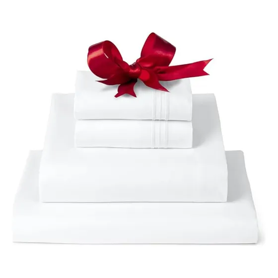 Juego De Sabanas Incluye 2 Fundas De Almohada Set de 4 Piezas Tamaño King 2.5 Plazas Color Blanco 1800 Hilos Microfibra Funda Bordada 35 Cm De Altura Aura Zeus