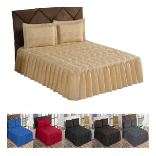 Cobre Leito Casal Bordado Margadona Colcha 3 Peças Diversas Cores - Full + Nota Fiscal Cobre Leito Casal Bordado Margadona Colcha 3 Peças Diversas Cores - Full + Nota Fiscal