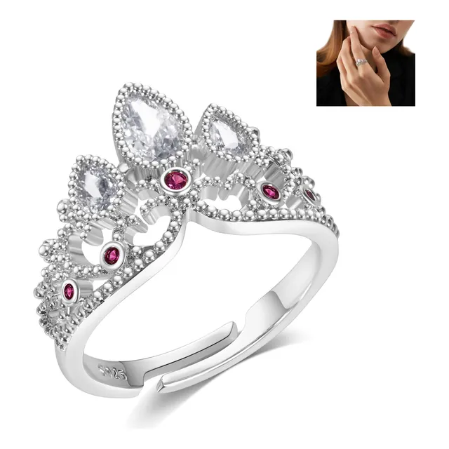 Anillos Con Forma De Corona De Rapunzel, Chapados En Oro