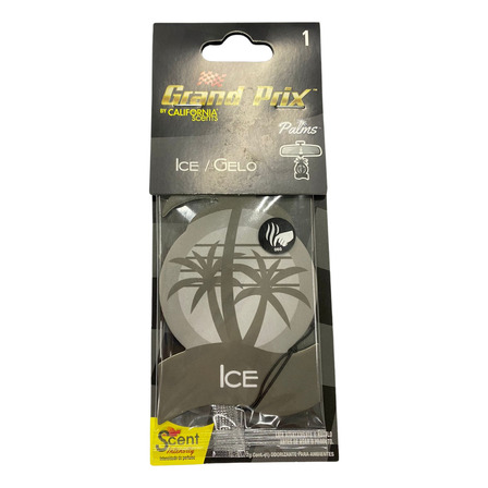 Odorizante Cheirinho Carros Ambiente Grand Prix Palms Cor Cinza Fragrância Ice / Gelo Odorizante Cheirinho Carros Ambiente Grand Prix Palms Cor Cinza Fragrância Ice / Gelo