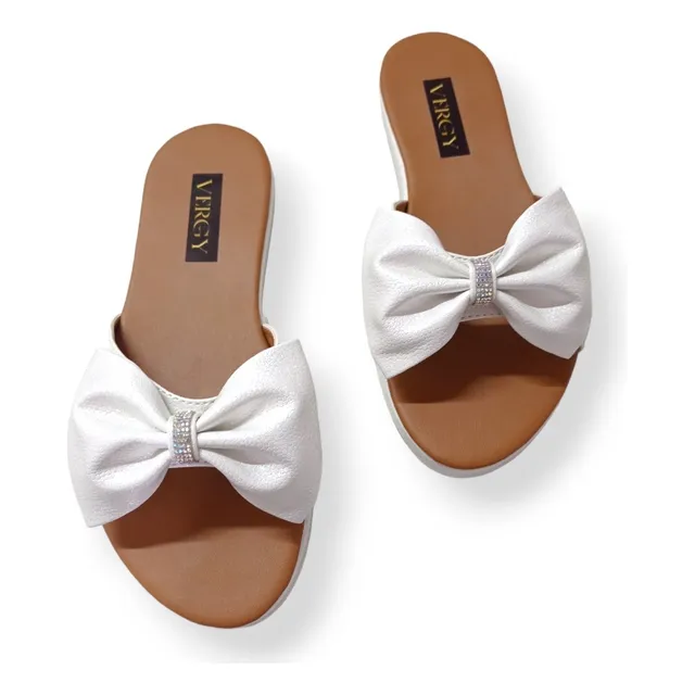 Sandalias Bajitas Con Lazo Marca Vergy Modelo Lady