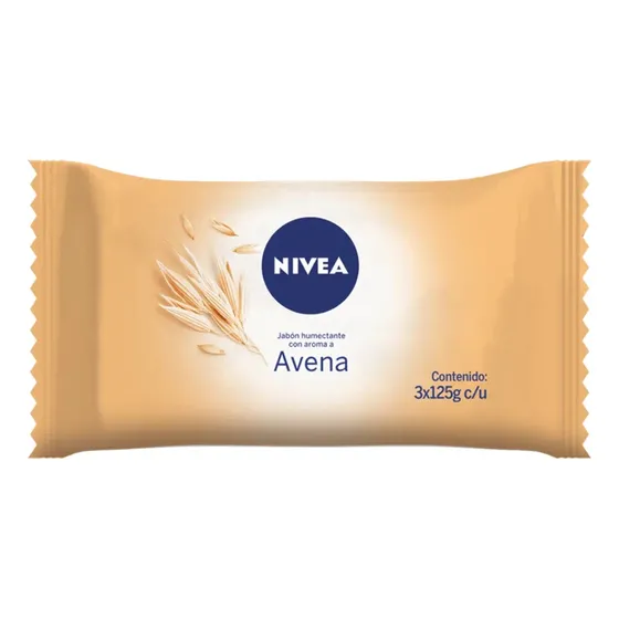 Jabón en barra Nivea Avena 125 g pack x 3