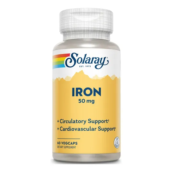 Solaray Iron 50 Mg | Circulación Saludable, Diversión Cardio