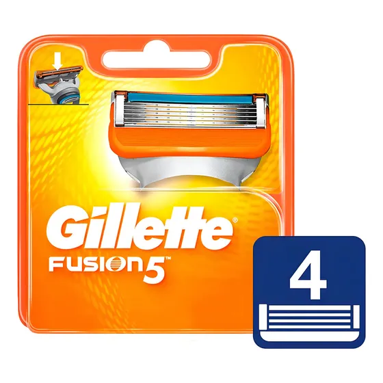 Gillette Cartuchos Rto De Afeitar Fusion Regular 5h X 4un