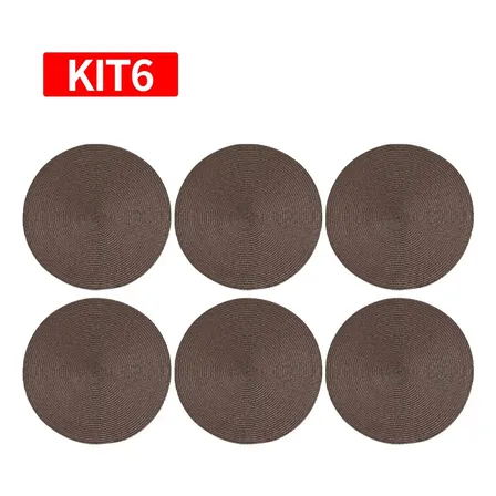 Kit6 Jogo Americano Redondo Sousplat Mesa Posta Cozinha