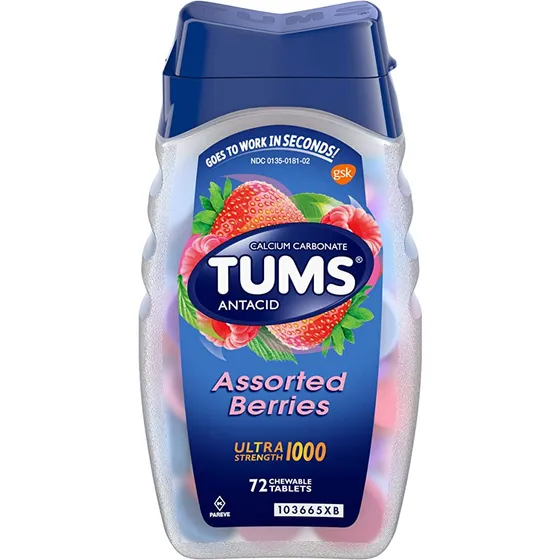 Tums Antiacido 1,000mg 72 Tabletas Sabor  Fresa 
