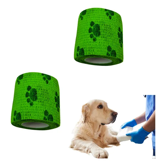 Kit 2 Bandagem Flexivel Atadura Cão Cães Gato Pet Curativo