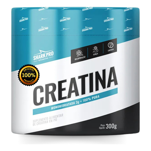 Creatina 300g Monohidratada - Shark Pro Sabor Sem Sabor Creatina 300g Monohidratada - Shark Pro Sabor Sem Sabor