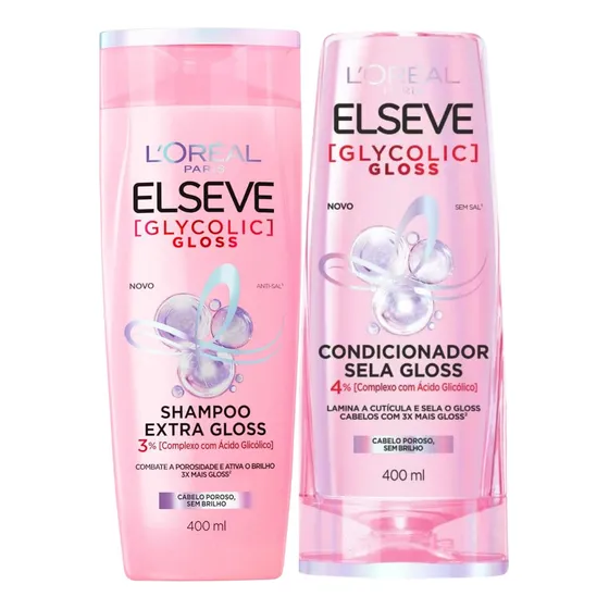 Kit Shampoo E Condicionador Elseve Glycolic Gloss 400ml