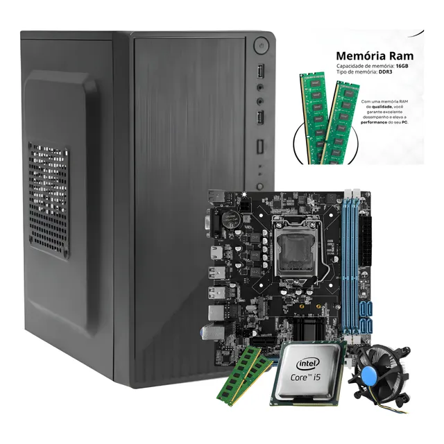 Pc Cpu I5 3470  Placa H61 16gb Ssd 240gb 500w +licença W.
