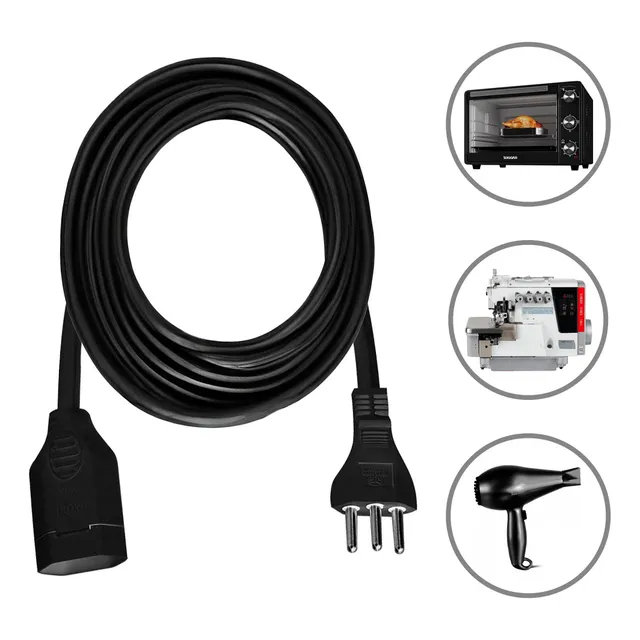 Extensão Elétrica / Cordão Prolongador 20a 5 Metros Bivolt
