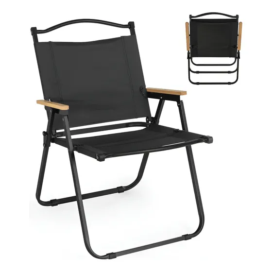 Silla plegable ultraligera para playa y acampada en tela y metal | Magazine Decor Color Black | Cuotas sin interés