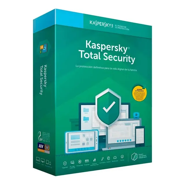 Antivirus Kaspersky Total Security 1 Año 2 Dispositivos